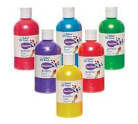 Baker Ross FN246 Pearlised Acrylic Paint Pack 150ml - Box of 6, Paint Value Pack of Bottles, Paint for Kids