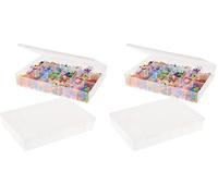 Baker Ross FN263 Compartment Storage Box - Pack of 2, Craft Storage for Beads, Haberdashery, Art Materials