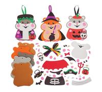 Baker Ross FN288 Halloween Hamster Mix and Match Decoration Kits - Pack of 8, Halloween Arts and Crafts for Kids, Halloween Decorations