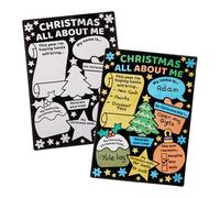 Baker Ross FN316 Christmas All About Me Fuzzy Art Posters - Pack of 8, Christmas Arts and Crafts, Christmas School Supplies