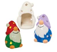 Baker Ross FN319 Gonk Ceramic Tealight Holders - Pack of 2, Christmas Crafts for Kids, Ceramic Painting