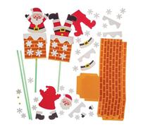 Baker Ross FN329 Santa Chimney Pop up Puppet Kits - Pack of 4, Christmas Arts and Crafts for Kids
