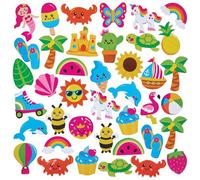 Baker Ross FN415 Summer Foam Stickers - Pack of 150, Stickers for Kids Arts and Crafts