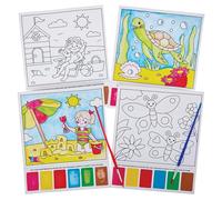 Baker Ross FN416 Summer Magic Painting Scenes - Pack of 10, No Mess Painting Kits for Kids