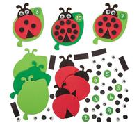 Baker Ross FN433 Counting Ladybird Number Magnet Kits - Pack of 10, STEM, Science, Maths and Learning Aids for Kids and Schools