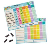 Baker Ross FN438 Magnetic Weekly Rewards Charts - Pack of 5, 30cm x 23cm, Wipe Clean Charts, Magnetic Sheets, Behaviour Tracking