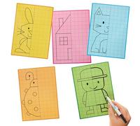 Baker Ross FN445 Lattice Symmetry Wipe Clean Drawing Boards - Pack of 10, Educational Drawing Boards for Kids