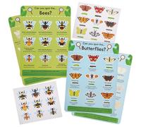 Baker Ross FN460 Bee & Butterfly Identification Sticker Fact Sheets - Pack of 4, STEM, Science, Maths and Learning Aids for Kids and Schools