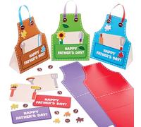 Baker Ross FN493 Father's Day Apron Card Kits - Pack of 5, Father's Day Crafts for Kids