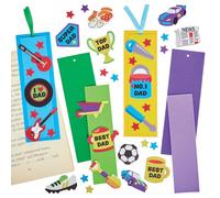Baker Ross FN495 Father's Day Bookmark Kits - Pack of 6, Bookmark Making for Kids, Father's Day Crafts