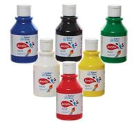 Baker Ross FN505 Primary Colours Acrylic Paints Pack 150ml - Pack of 6, Paint Value Pack of Bottles, Paint for Kids