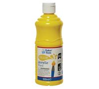 Baker Ross FN508 Yellow Acrylic Paint 500ml - Pack of 1, Paint for Arts and Crafts, Kids Paint