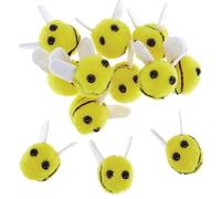 Baker Ross FN549 Mini Fluffy Craft Bees - Pack of 12, Craft Embellishments, Small Bee Decorations for Crafts