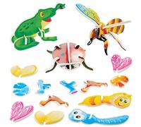 Baker Ross FN576 Mini 3D Bug Kits - Pack of 25, 3D Foam Stand Up Model Kits for Kids