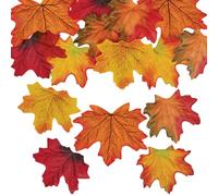 Baker Ross FN587 Fabric Leaves - Pack of 100, Soft Textured Autumn Craft Shapes Perfect for Seasonal Decorations and Creative Projects