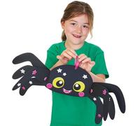 Baker Ross FN595 Giant 3D Spider Hanging Decoration Kits - Pack of 4, Spooky Halloween Craft Sets for Kids, Perfect for Party Decorations and Classroom Displays