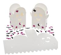 Baker Ross FN606 Ghost Lantern Kits - Pack of 5, Fun Halloween Craft Sets for Kids, Ideal for Party Decorations and Seasonal Displays