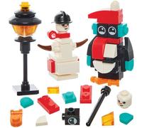 Baker Ross FN611 Penguin & Snowman Building Bricks - Pack of 2, Construction Sets for Kids to Build Festive Characters, Ideal for Creative Play and Gifts