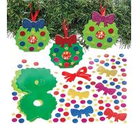 Baker Ross FN614 Christmas Wreath Chocolate Holder Decorations - Pack of 8, Christmas Craft Kits, Ideal for Christmas Gifts and Party Treats