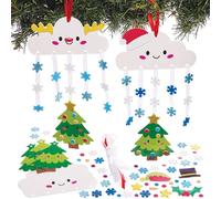 Baker Ross FN619 Christmas Snow Cloud Mix & Match Decoration Kits - Pack of 5, Festive Craft Kits for Kids to Create Christmas Decorations