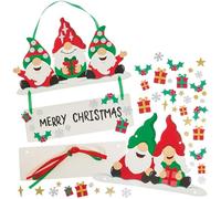 Baker Ross FN621 Christmas Gonk Personalised Decoration Kits - Pack of 4, Christmas Craft Sets for Kids to Create Customisable Gonk Decorations