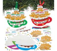 Baker Ross FN623 Personalised Gingerbread Hot Chocolate Decoration Kits - Pack of 5, Christmas Craft Kits for Kids to Create Customisable Christmas Decorations