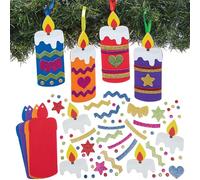 Baker Ross FN624 Candles Mix & Match Decoration Kits - Pack of 8, Creative Christmas Craft Sets for Children to Make Festive Candle Decorations