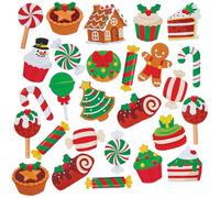 Baker Ross FN627 Christmas Sweet Treats Foam Stickers - Pack of 120, Colourful Christmas Stickers Perfect for Christmas Crafts, Cards, and Seasonal Decorations