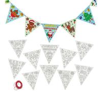 Baker Ross FN631 Christmas Colour-in Bunting - Pack of 1, Fun Festive Activity for Kids to Colour and Personalise Bunting