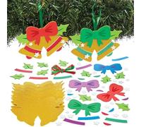 Baker Ross FN641 Christmas Bells Mix & Match Decoration Kits - Pack of 8, Christmas Craft Sets for Children to Create Decorative Bell Ornaments