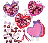Baker Ross FN660 Chocolate Box Mix & Match Decoration Kits - Pack of 5, Foam Craft Decorations for Valentine’s and Mother’s Day Activities