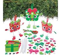 Baker Ross FN674 Christmas Present Mix & Match Decoration Kits - Pack of 8, Christmas DIY Kits for Holiday Present Decorations