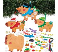 Baker Ross FN690 Christmas Capybara Mix & Match Decoration Kits - Pack of 8, Craft Sets for Kids to Design Christmas Capybaras