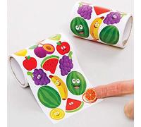 Baker Ross Fruit Stickers for Kids - Pack of 600, Craft Stickers for Children, Value Pack, Ideal for Arts and Crafts Projects, Reward Charts