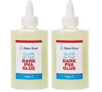 Baker Ross FX130 Glow in the Dark PVA Glue - 1 Bottle 150ml, Glue for Kids and Adults Crafts, Paper, Card, Art Projects liquid Adhesive (Pack of 2)