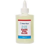 Baker Ross FX130 Glow in the Dark PVA Glue - 1 Bottle 150ml, Glue for Kids and Adults Crafts, Paper, Card, Art Projects liquid Adhesive
