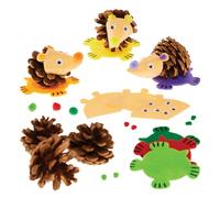 Baker Ross FX169 Hedgehog Pinecone Kits - Pack of 6, Autumn Decoration Crafts for Kids