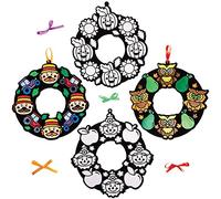 Baker Ross FX242 Harvest Festival Colour in Fuzzy Art Wreaths - Pack of 10, Kids Arts and Crafts Door Decoration, DIY Wreath Kit for Kids