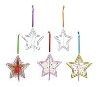 Baker Ross FX268 Star 3D Suncatcher Decorations - Pack of 5, Kids Christmas Decoration Craft Kit, Arts and Crafts for Kids
