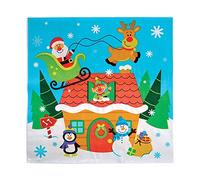 Baker Ross FX310 Christmas Party Napkins - Pack of 20, Disposable Paper Napkins, Kids Party Table Decoration, Xmas Party Supplies, Party Napkins