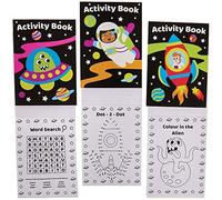 Baker Ross FX314 Solar System Mini Activity Books - Pack of 12, Entertaining Travel Activities, Party Favours, and Colouring Books for Children