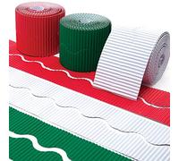 Baker Ross FX325 Christmas Corrugated Borders Value Pack - Pack of 3, Classroom Essentials for Teachers, Christmas Display Materials, School Supplies