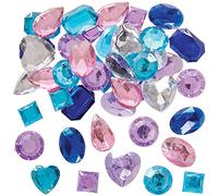 Baker Ross FX362 Large Winter Self Adhesive Acrylic Jewels - Pack of 120, Kids Arts and Crafts Essentials, Gem Stickers for Children, Christmas Stickers, Embellishments for Crafts