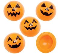 Baker Ross FX431 Pumpkin Jumping Poppers - Pack of 12, Party Bag Fillers for Kids, Halloween Gifts, Toys and Favours, Dome Jumpers