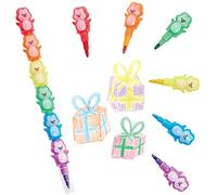 Baker Ross FX442 Penguin Pop a Crayons - Pack of 6, Xmas Party Bag Fillers for Kids, Kids Colouring Crayons, Stacking Crayon