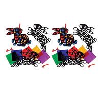 Baker Ross FX452 Year of The Rabbit Stained Glass Decoration Kits - Pack of 12, Chinese New Year Arts and Crafts, Crafts for Kids
