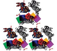 Baker Ross FX452 Year of The Rabbit Stained Glass Decoration Kits - Pack of 18, Chinese New Year Arts and Crafts, Crafts for Kids