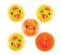 Baker Ross FX473 Easter Chick Jumping Poppers - Pack of 12, Easter Party Bag Filler Toys for Kids