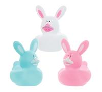 Baker Ross FX475 Bunny Rubber Ducks - Pack of 5, Novelty Easter Toys and Party Bag Fillers for Kids