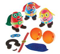 Baker Ross FX527 Star Hero Egg Kits - Pack of 8, Egg Arts and Craft Kits for Kids